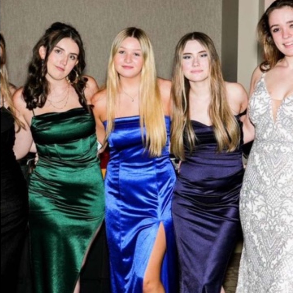 Lucy in the Sky Green, Blue, and Purple Prom Dresses